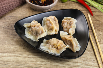 Asian steamed dumplings with meat