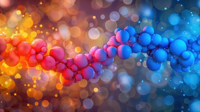 3D molecular visualization of enzyme protein binding in glowing lab setup