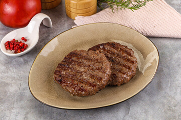 Grilled beef burger cutlet minced meat