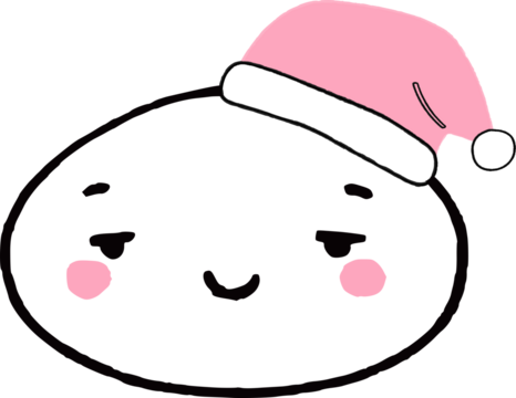 Japanese kawaii faces in New Year's hats.