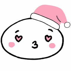 Japanese kawaii faces in New Year's hats.