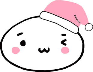 Japanese kawaii faces in New Year's hats.