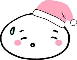 Japanese kawaii face in a New Year's hat.