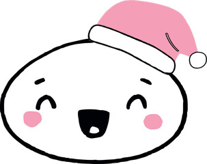 Japanese kawaii face in a New Year's hat.