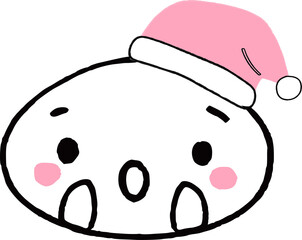 Japanese kawaii face in a New Year's hat.