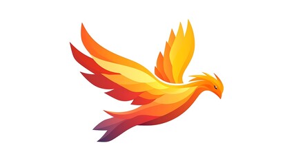Flying phoenix illustration digital art colorful creative design