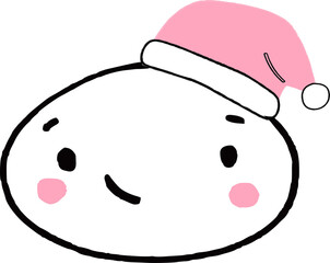 Japanese kawaii faces in New Year's hats.