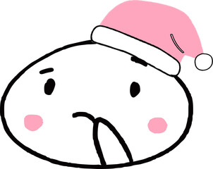 Japanese kawaii faces in New Year's hats.