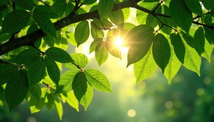 Sunlight filters through leafy canopy, creating dappled shade , canopy, view, natural