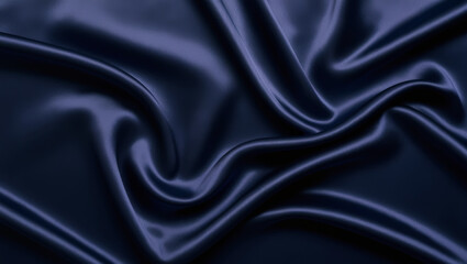 Obraz premium Luxurious blue satin fabric background with elegant folds and creases for creative designs.