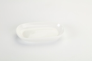White ceramic empty bowl dishware