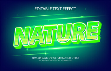 Fototapeta premium Nature editable text effect, 3D editable text template. 