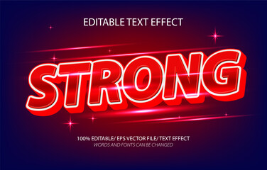 Strong editable text effect, 3D editable text template.	
