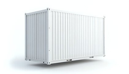 a mockup white shipping container on a white background
