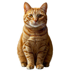 a portrait of an orange tabby cat looking at the camera PNG image, PNG file, Generative art.