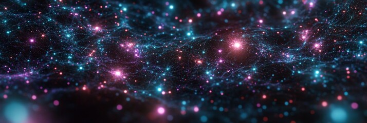 Fototapeta premium Mysterious Glowing Clusters in Mist