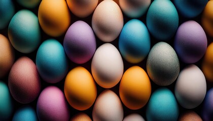 Vibrant Textured Easter Eggs in Multicolor Shades with Intricate Surface Patterns for Creative Decor, Festive Crafts, and Spring Celebrations. Perfect for Easter Themed Art and DIY Projects