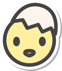 ステッカー風動物の単品アイコン　ひよこ © nissat