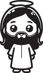 Jesus Cartoon Standing Vector Illustration Graphic