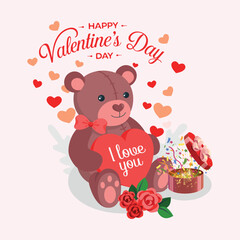 valentine's day background with couple illustration