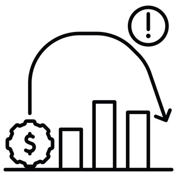 recommend clip art: An icon related to Risk in business. Technical turnover and uncertainties in business. Vector editable stroke. Pixel perfect. 64 x 64