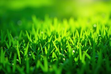 Fototapeta premium Lush green grass, vibrant texture, sunlight dappled , healthy, plants, green field