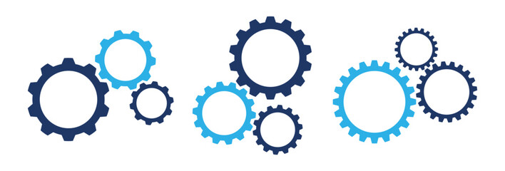 Gears icon set vector logo template