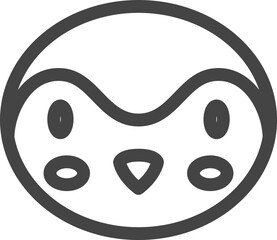 Fototapeta premium 線画動物の単品アイコン ペンギン