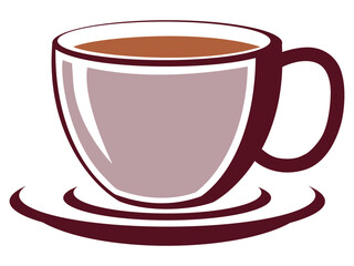 Steaming Coffee Cup Icon. Cup Of Tea Hot Drink Symbol. Coffee Shop Icon. Flat Style Vector Illustration. Outline Symbol For Web Design Or Food App. Coffee cup.