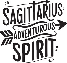 Sagittarius Adventurous Spirit Vector Illustration Graphic