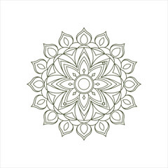 Top view of a ceramic plate showcasing a detailed floral mandala design in vibrant orange and teal colors, isolated on white background.