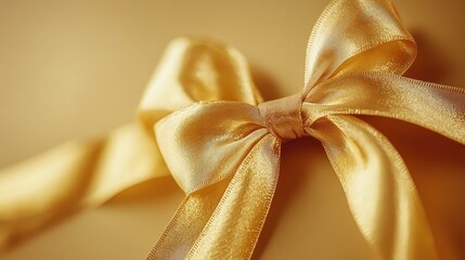 Golden ribbon and bow, cut out