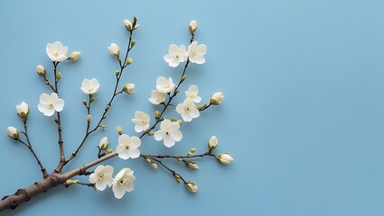 Fototapeta premium A Orchid flower on a blue 4k background