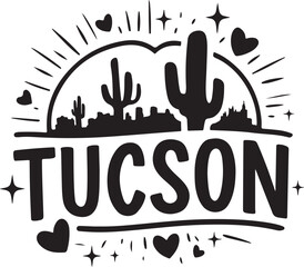 Tucson Arizona Stylized Vector Illustration Graphic