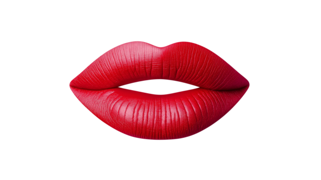 Lipstick Kiss Print with Red and Pink Sexy Female Lips Makeup Design on Transparent Background