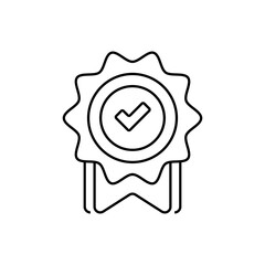 Completion Badge Line Icon. linear style sign for mobile concept and web design. Outline vector icon.