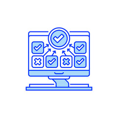 Survey Completion Line Icon. linear style sign for mobile concept and web design. Outline vector icon.