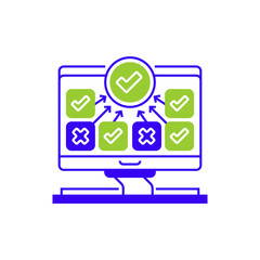 Survey Completion Line Icon. linear style sign for mobile concept and web design. Outline vector icon.