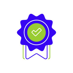 Completion Badge Line Icon. linear style sign for mobile concept and web design. Outline vector icon.