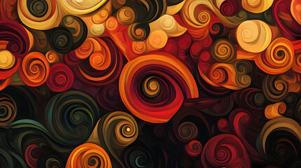 Fototapeta premium Background where many colorful curved circular swirls gather