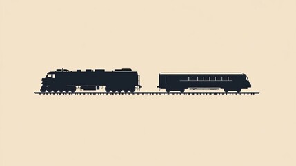 Fototapeta premium Train Silhouette Design: Modern Fast Transportation Sign and Symbol for Rail Branding