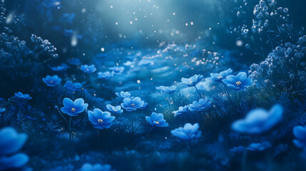 Obraz premium Blue Flower Background Wallpaper