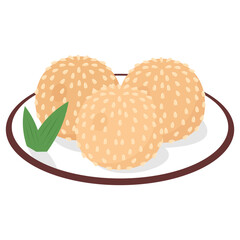 Onde Onde Green Bean: A Traditional Indonesian Dessert in Stunning Vector Design
