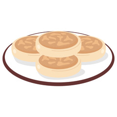 Vector Design of Teflon Bakpia: Traditional Indonesian Treat
