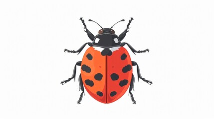 Beautiful Red Ladybug Icon Sticker for Nature Lovers and Insect Enthusiasts