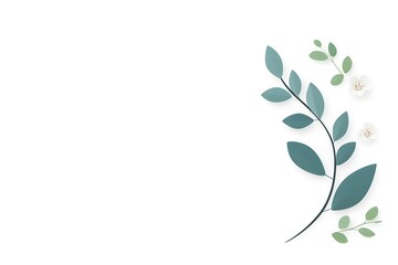 Obraz premium leaves on white background. minimal flat design 