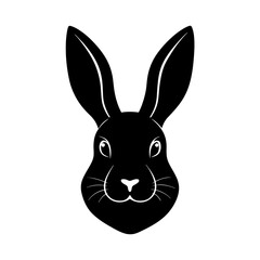 Easter Bunny Head Silhouette vector illustration