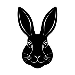 Easter Bunny Head Silhouette vector illustration