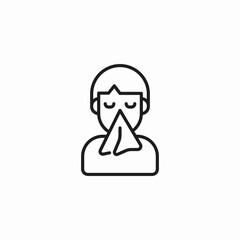 man runny nose icon sign vector