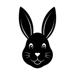 Easter Bunny Head Silhouette vector illustration